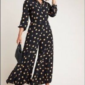 Anthropologie Loveland Polka Dot Jumpsuit